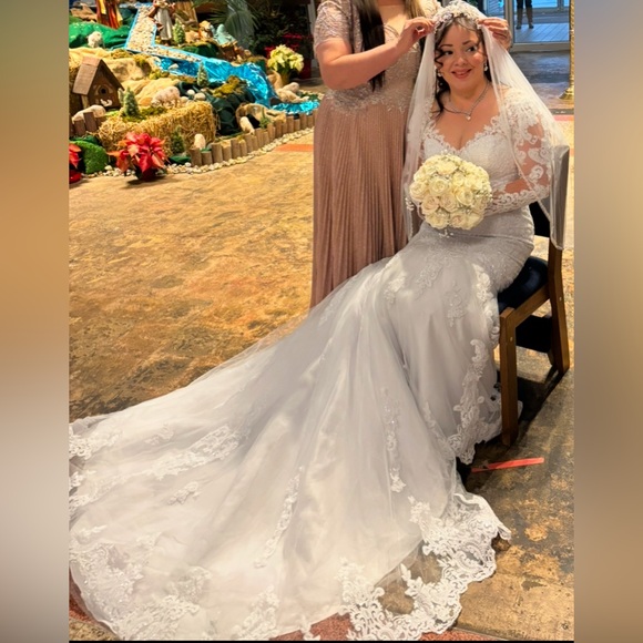 Wedding Mermaid Dress with Appliques - Picture 4 of 4